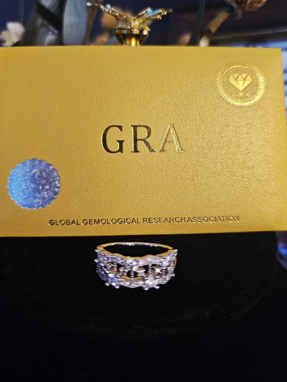 Moissanite Ring QueenTiara Style with GRA